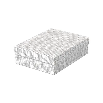 ESSELTE Caja de Almacenamiento Esselte Carton con Asas Color Blanco 360X265X100 MM Pack de 3 Unidades