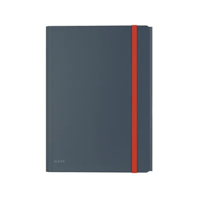 LEITZ Carpeta Leitz Cosy Gomas Tres Solapas y Bolsillo Interior con Cierre DIN A4 Polipropileno Color Gris