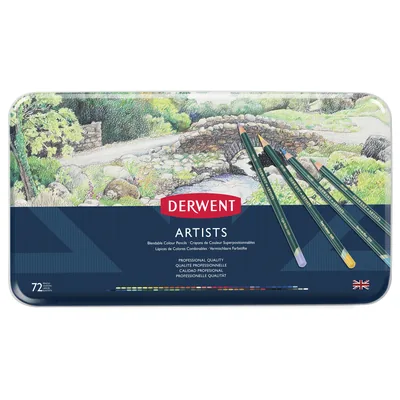 DERWENT Lapices de Colores Derwent Artists Caja Metalica de 72 Unidades Colores Surtidos