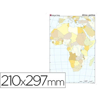 TEIDE Mapa Mudo Color DIN A4 Africa Politico
