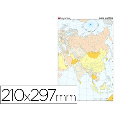 TEIDE Mapa Mudo Color DIN A4 Asia Politico