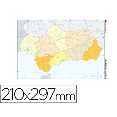 TEIDE Mapa Mudo Color DIN A4 Andalucia Politico
