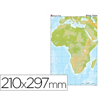 TEIDE Mapa Mudo Color DIN A4 Africa Fisico