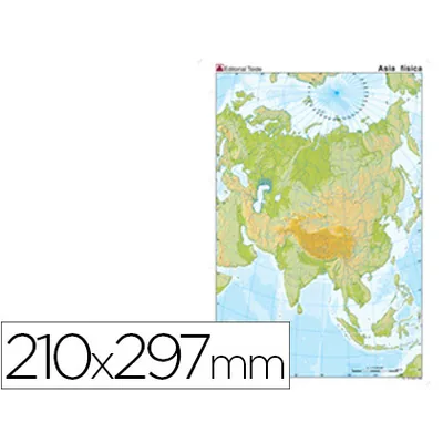 TEIDE Mapa Mudo Color DIN A4 Asia Fisico