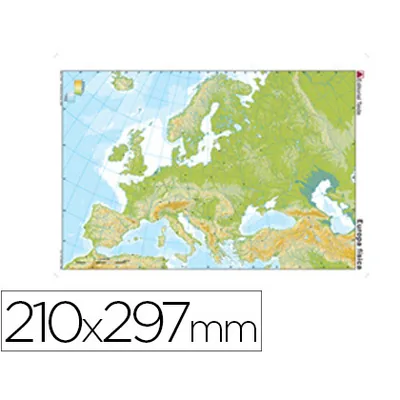 TEIDE Mapa Mudo Color DIN A4 Europa Fisico
