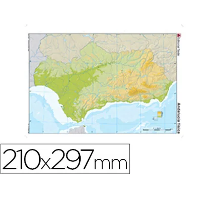 TEIDE Mapa Mudo Color DIN A4 Andalucia Fisico