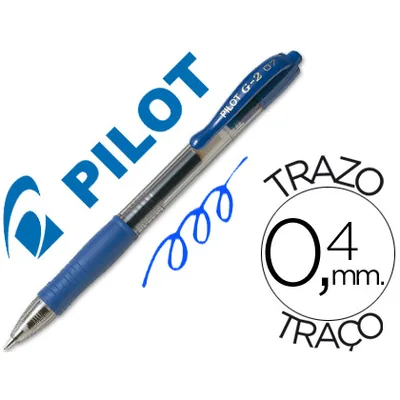 PILOT Boligrafo Pilot G-2 Azul Tinta Gel Retractil Sujecion de Caucho