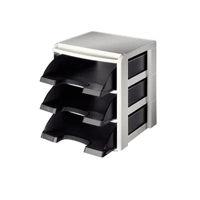 LEITZ Bandeja Sobremesa Leitz Plus Modulo de 3 Unidades Color Negro
