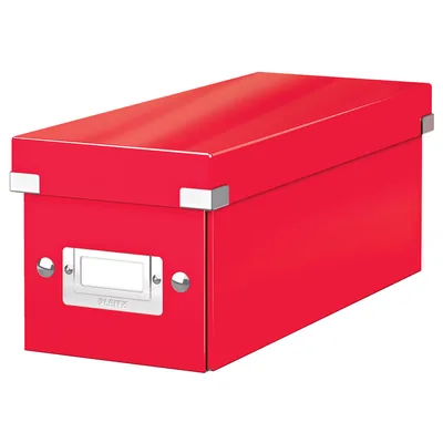 LEITZ Caja de Almacenamiento Leitz Click & Store CD Box Color Rojo 143X147X352 MM