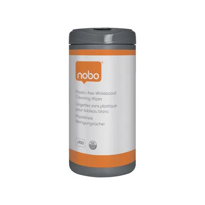 NOBO Toallitas Nobo Eco para Limpieza de Pizarra Blanca Bote de 100 Unidades