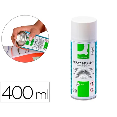 Q-CONNECT Pegamento Q-Connect Spray Quick Mount Adhesivo Reposicionable Bote de 400 ML