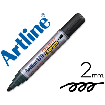 ARTLINE Rotulador Artline Marcador Permanente 170 Negro Punta Redonda 2 MM Antisecado