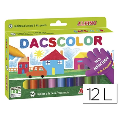 DACS Lapices Cera Dacscolor Caja de 12 Unidades Colores Surtidos