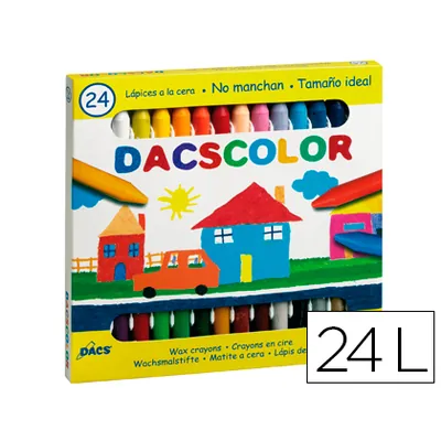 DACS Lapices Cera Dacscolor Caja de 24 Unidades Colores Surtidos
