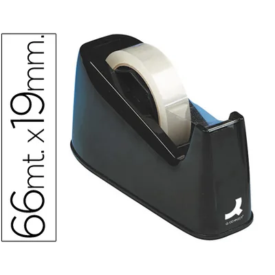Q-CONNECT Portarrollo Sobremesa Q-Connect Plastico para Cintas de 33 y 66 M Color Negro