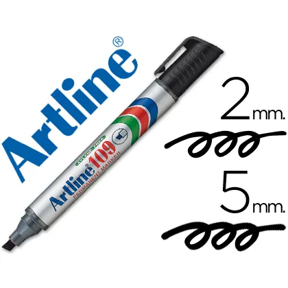 Rotulador Artline Marcador Permanente 109 Negro Punta Biselada