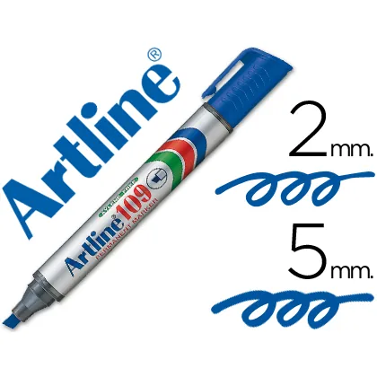 Rotulador Artline Marcador Permanente 109 Azul Punta Biselada