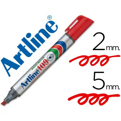 Rotulador Artline Marcador Permanente 109 Rojo Punta Biselada