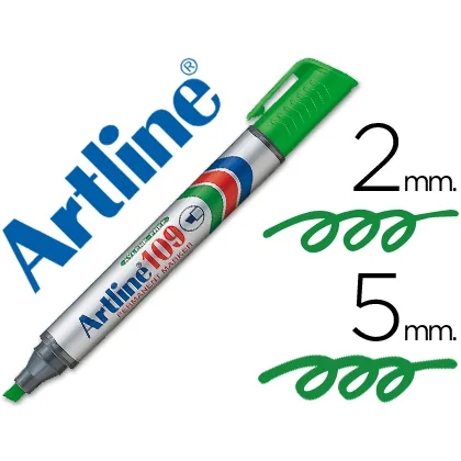 Rotulador Artline Marcador Permanente 109 Verde Punta Biselada