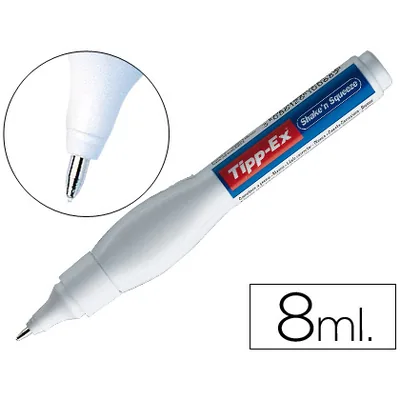 TIPP-EX Corrector Tipp-Ex Lapiz Shake'n Squeeze con Punta Metalica 8 ML