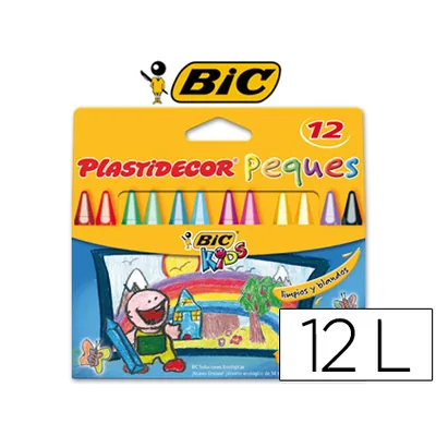 PLASTIDECOR Lapices Cera Plastidecor Peques Caja de 12 Unidades Colores Surtidos