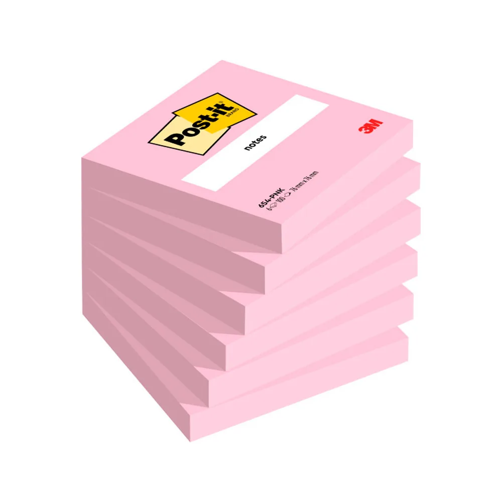 Bloc de Notas Adhesivas Quita y Pon Post-It 76X76 MM Fucsia Neon con 100 Hojas