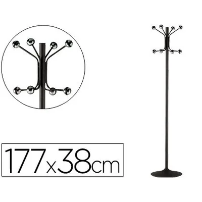 SIE Perchero Metalico Pie 8 Colgadores Color Negro 177X38 CM
