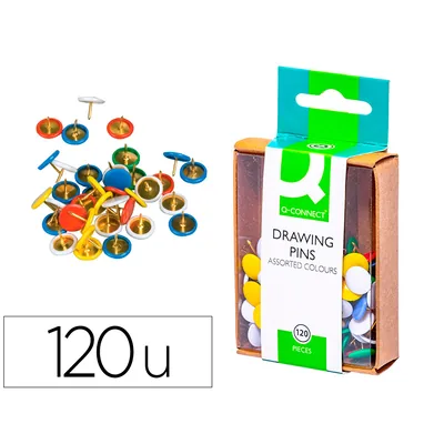 Q-CONNECT Chincheta Q-Connect Colores Surtidos Caja de 120 Unidades