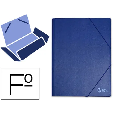 PLA Carpeta Liderpapel Gomas Tres Solapas Plastico Folio Color Azul