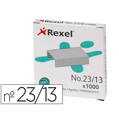 REXEL Grapas Rexel 23/13 Acero Caja 1000 Unidades