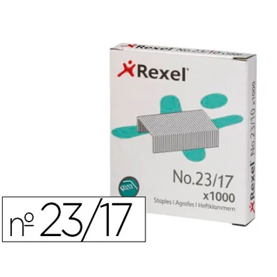 REXEL Grapas Rexel 23/17 Acero Caja 1000 Unidades
