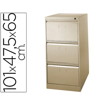 BLANCA Fichero Cajones de Suelo Metalico de 3 Cajones 101 ALTO,65 Prof. 47,5 Ancho Color Beige n.34