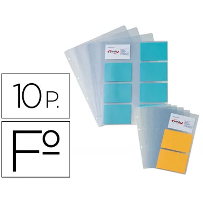 PARDO Recambio Fundas Pardo para Tarjetero 175 Bolsa de 10 Hojas Capacidad 16 Tarjetas por Hoja