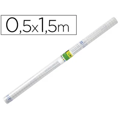 PLA Rollo Plastico Adhesivo Liderpapel 0,50X1,50 M 80 Micras Forralibros Removible