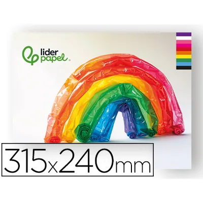 LIDERPAPEL Bloc Trabajos Manuales Liderpapel Celofan 240X315MM 10 Hojas Colores Surtidos