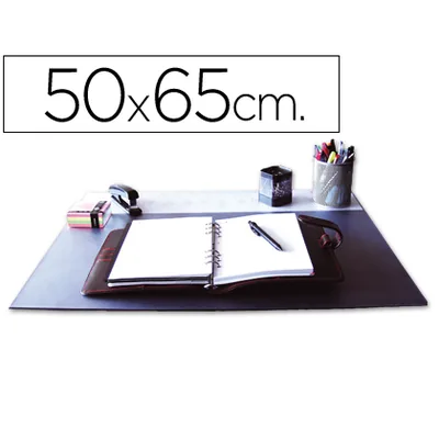 Q-CONNECT Vade Sobremesa Q-Connect Negro con Solapas Transparentes 50X63 CM