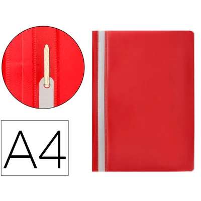 Q-CONNECT Carpeta Dossier Fastener Plastico Q-Connect DIN A4 Roja
