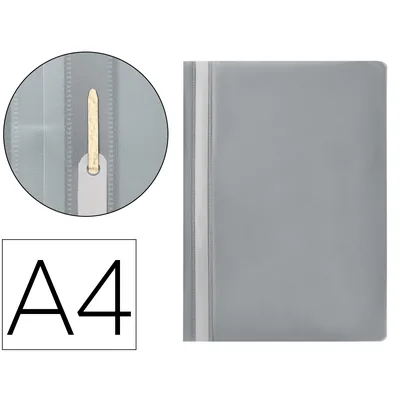 Q-CONNECT Carpeta Dossier Fastener Plastico Q-Connect DIN A4 Gris
