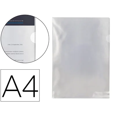 Q-CONNECT Carpeta Dossier Uñero Plastico Q-Connect DIN A4 120 Micras Transparente -bolsa de 10 Unidades