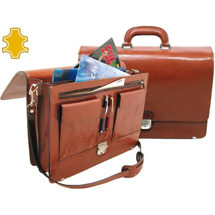 Cartera Portafolios Q-Connect Artesania de Piel con Broche 403X300X105 MM Fabricada en Ubrique