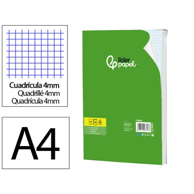LIDERPAPEL Bloc Notas Liderpapel Cuadro 4MM A4 80 Hojas 60G/M2
