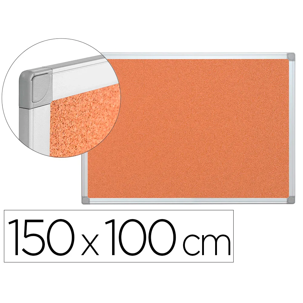 Pizarra Corcho Q-Connect Marco de Aluminio 150X100 CM Extra Corcho 5 MM