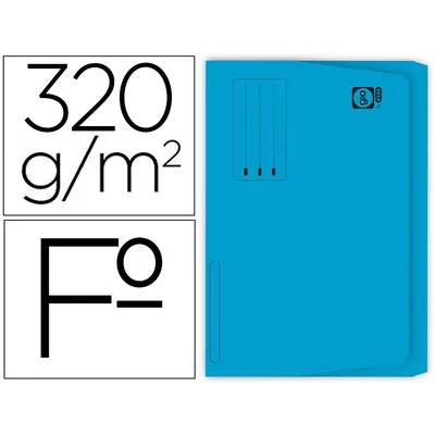 GIO Subcarpeta Cartulina Gio Folio Pocket Azul con Bolsa y Solapa 320G/M2