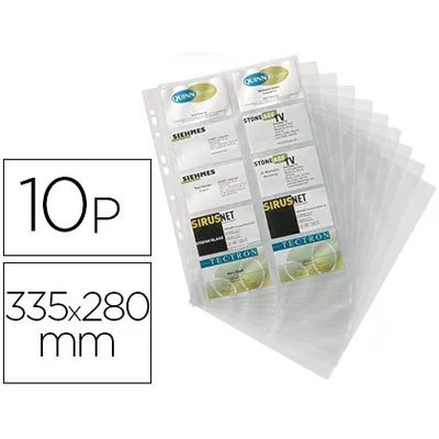 DURABLE Recambio Fundas Visifix para Tarjetero 2384 Bolsa de 10 Hojas Capacidad 20 Tarjetas por Hoja