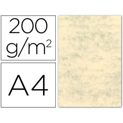 MICHEL Cartulina Marmoleada DIN A4 200 GR Crema Claro Paquete de 100 Hojas