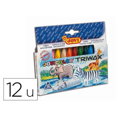JOVI Lapices Cera Jovicolor Triangular Triwax 12 Unidades Colores Surtidos