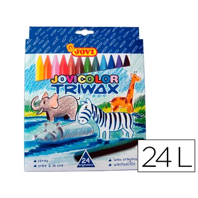 JOVI Lapices Cera Jovicolor Triangular Triwax 24 Unidades Colores Surtidos