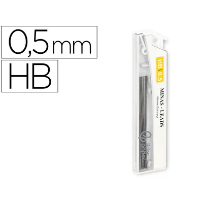 LIDERPAPEL Minas Liderpapel Grafito 0,5 MM Hb Tubo de 12 Minas Longitud 60 MM