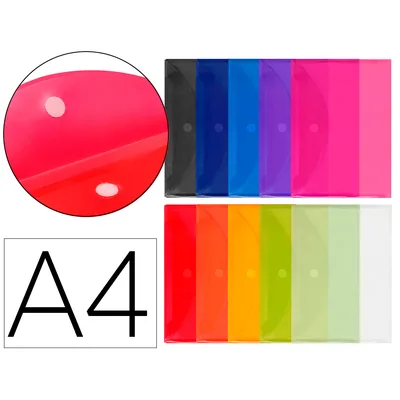 SIE Carpeta Liderpapel Dossier A4 Cierre de Velcro Colores Surtidos Pack 10+2 Gratis