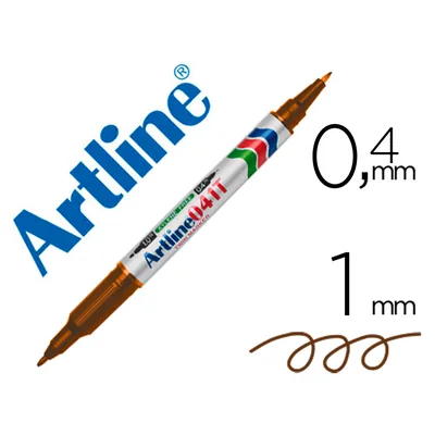 ARTLINE Rotulador Artline Marcador Permanente EK-041T Marron -doble Punta 0.4 y 1.0 MM